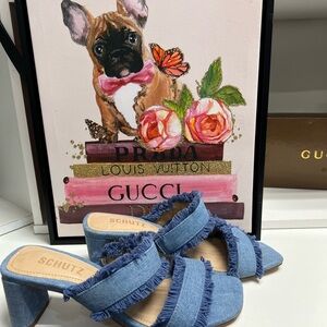 🔥🔥 Schutz Blue Denim Women's Shoes size 5.5